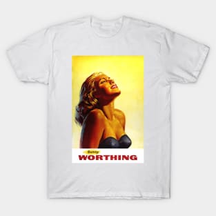 Vintage Travel Poster England Sunny Worthing T-Shirt